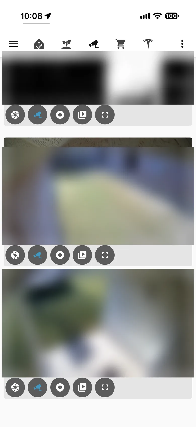 More of the camera grid on iPhone with blurred feeds